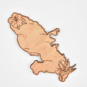 Carte Martinique - Les Antilles - l’île aux fleurs - Cadeau souvenir