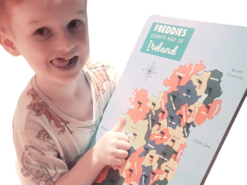 Personalised, Wooden, Ireland Map Puzzle, Kids Puzzle Etsy