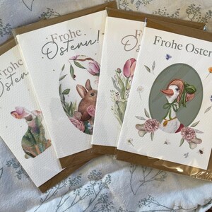 Osterkarte – Frühlingalbero Grußkarte mit Aquarell-Illustration / Ostern Karte, gedruckt & handgemacht DN A6