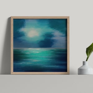 Abstract Life Is Like The Ocean V2 Art Print, Modern Wall Art, Oil Painting, Ocean, Digital Download
