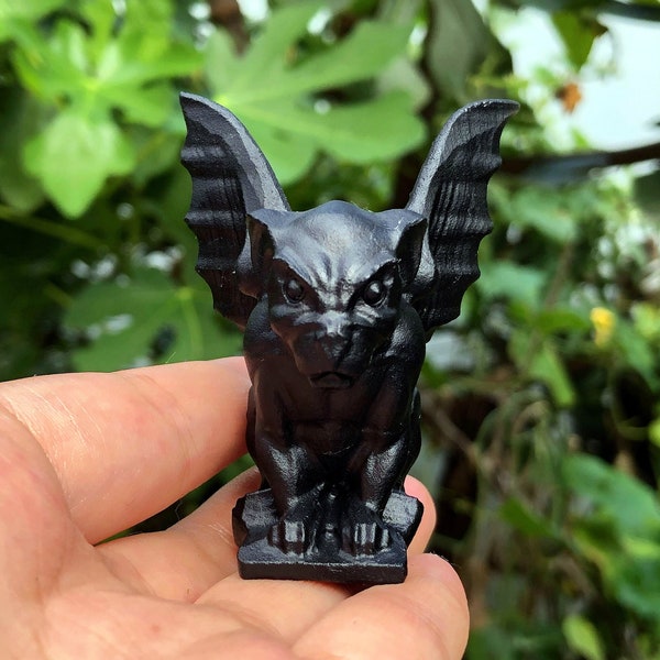 Natural Obsidian Gargoyle,Gargoyle Statue,Crystal Energy,Crystal Healing,Home Decoration,Crystal Gifts 1pc