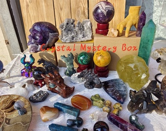 50 % de réduction, aujourd'hui seulement ! Boîte mystère, Mystery Lucky Scoop, Lucky Crystal, Crystal Set, Rocks and Minerals, Crystal Gift Box, Surprise Crystal