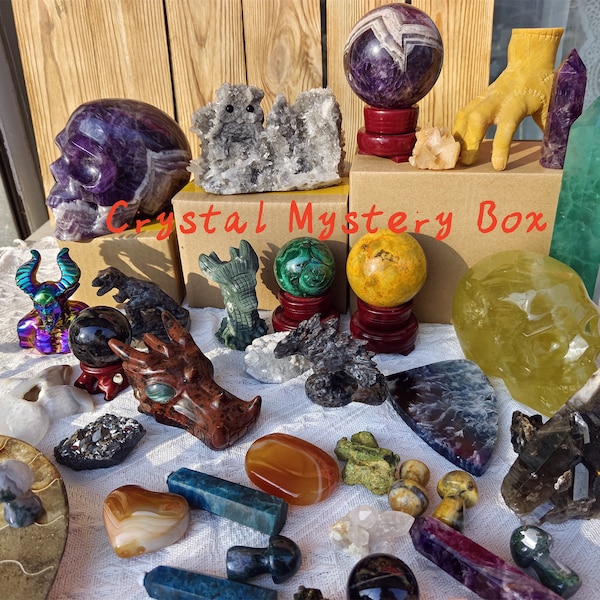 50 % de réduction, aujourd'hui seulement ! Boîte mystère, Mystery Lucky Scoop, Lucky Crystal, Crystal Set, Rocks and Minerals, Crystal Gift Box, Surprise Crystal