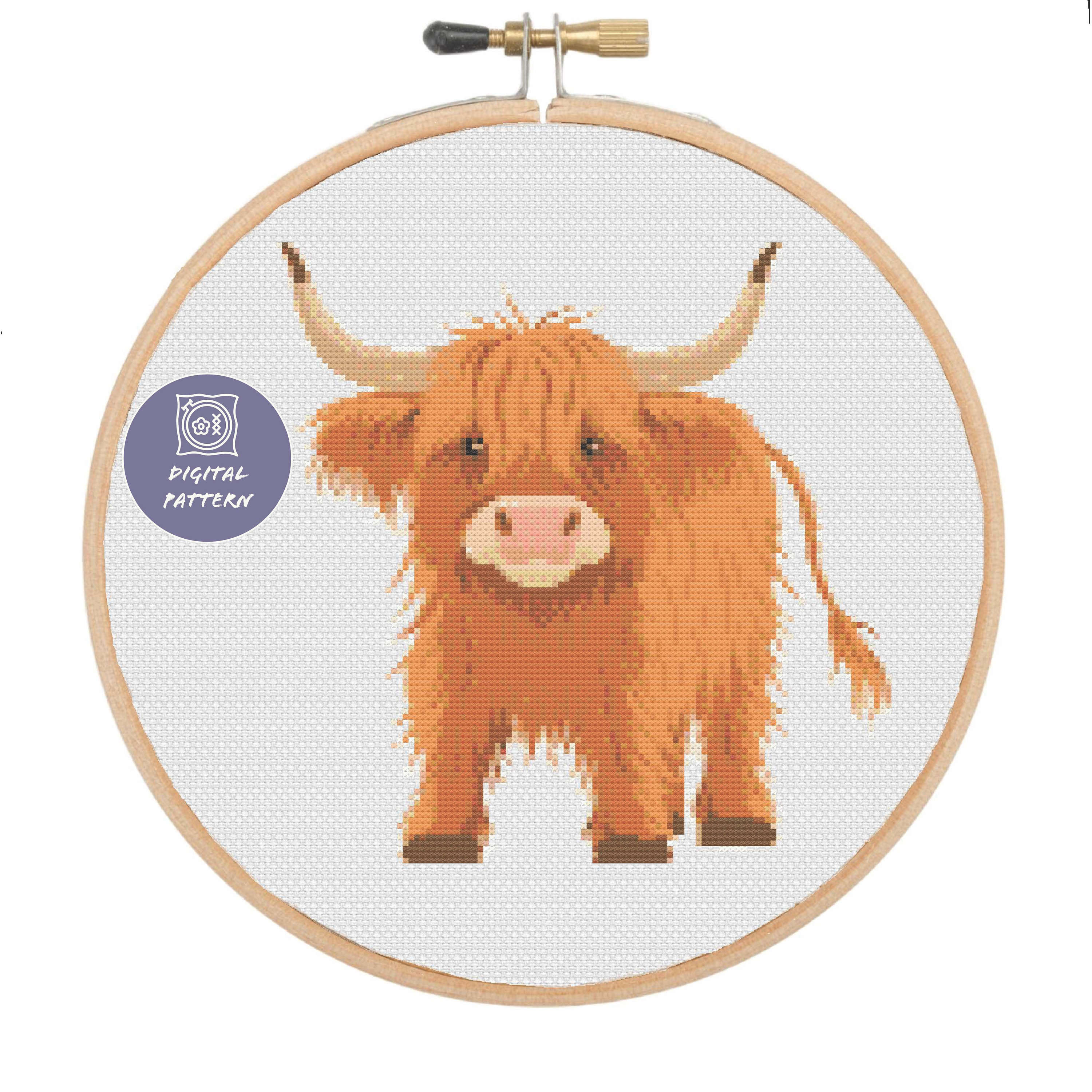 Highland Mini Cow Cross Stitch Pattern - Etsy