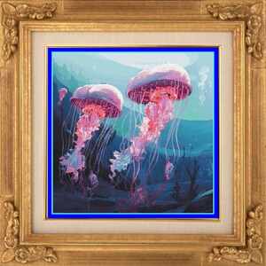 Jellyfish cross stitch pattern