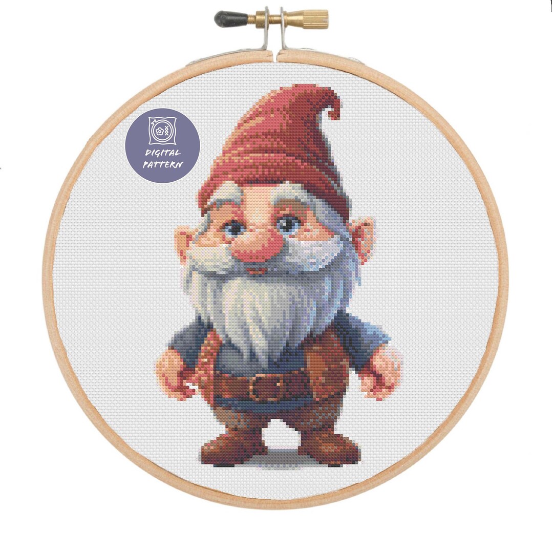 Gnome Counted Cross Stitch Pattern Etsy