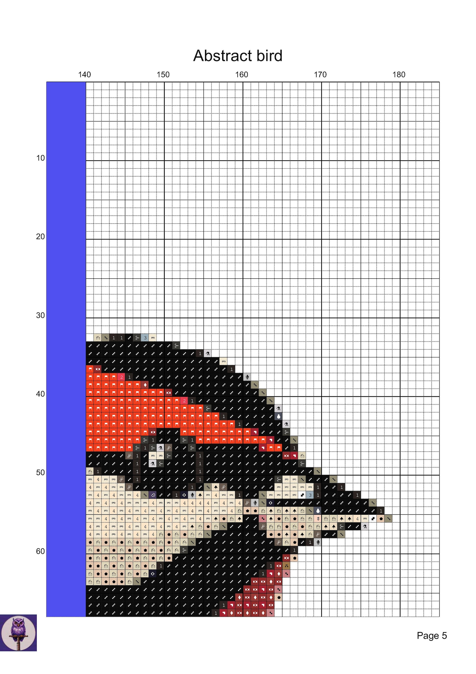 Abstract Bird Cross Stitch Pattern - Etsy