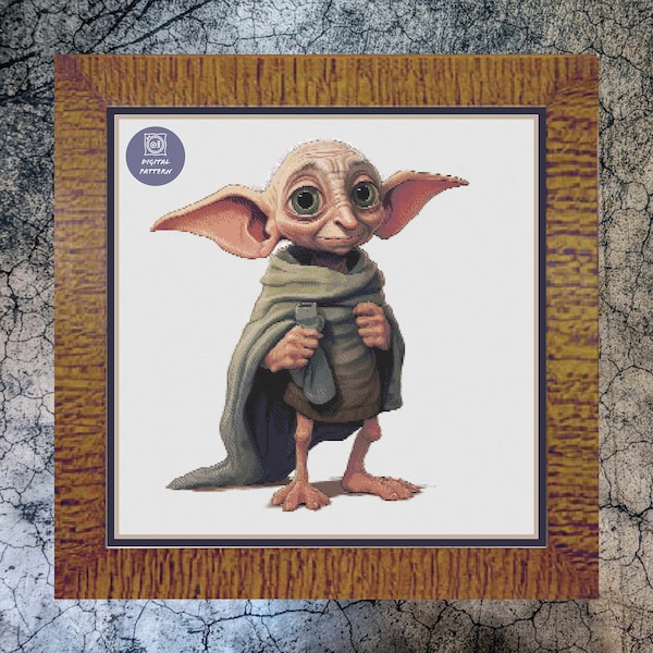 House elf counted cross stitch pattern