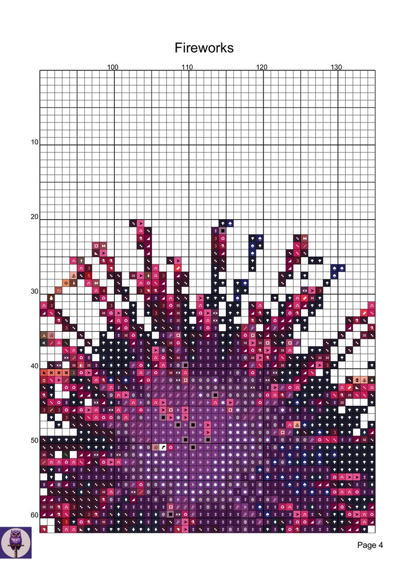 Firework Knitting Pattern Fireworks Counted Cross Stitch Pattern - Etsy