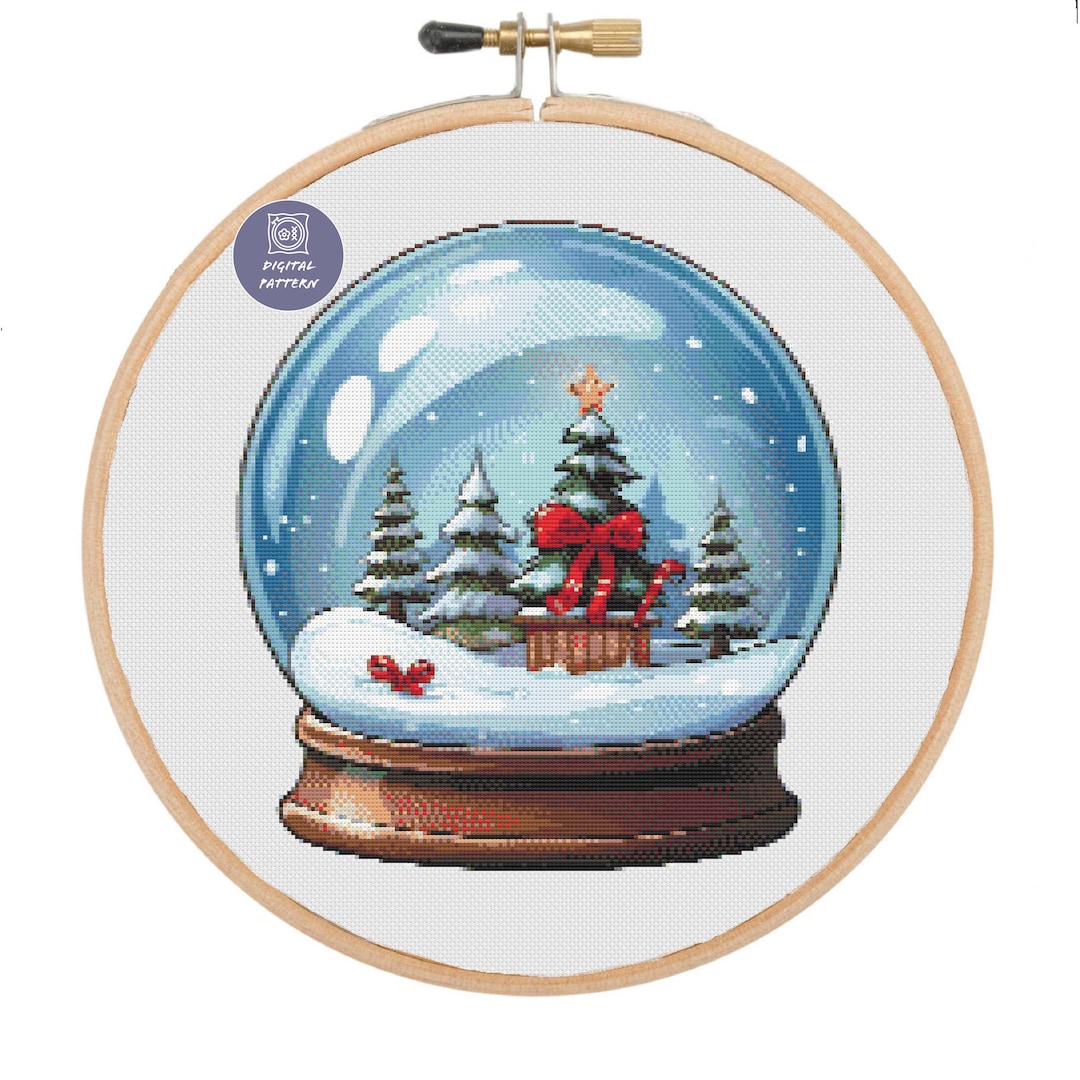 Christmas Snow Globe Counted Cross Stitch Pattern - Etsy