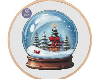 Snow Globe Cross Stitch Pattern | Christmas Cross Stitch | Instant ...