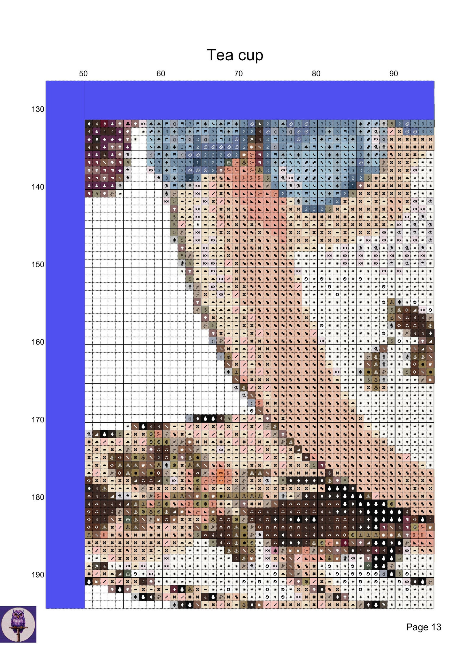 Tea Cup Counted Cross Stitch Pattern - Etsy