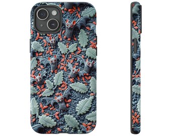 Custodia per telefono con graziosi pipistrelli della foresta oscura, aspetto argilla 3D - Cover per telefono Samsung Pixel per iPhone