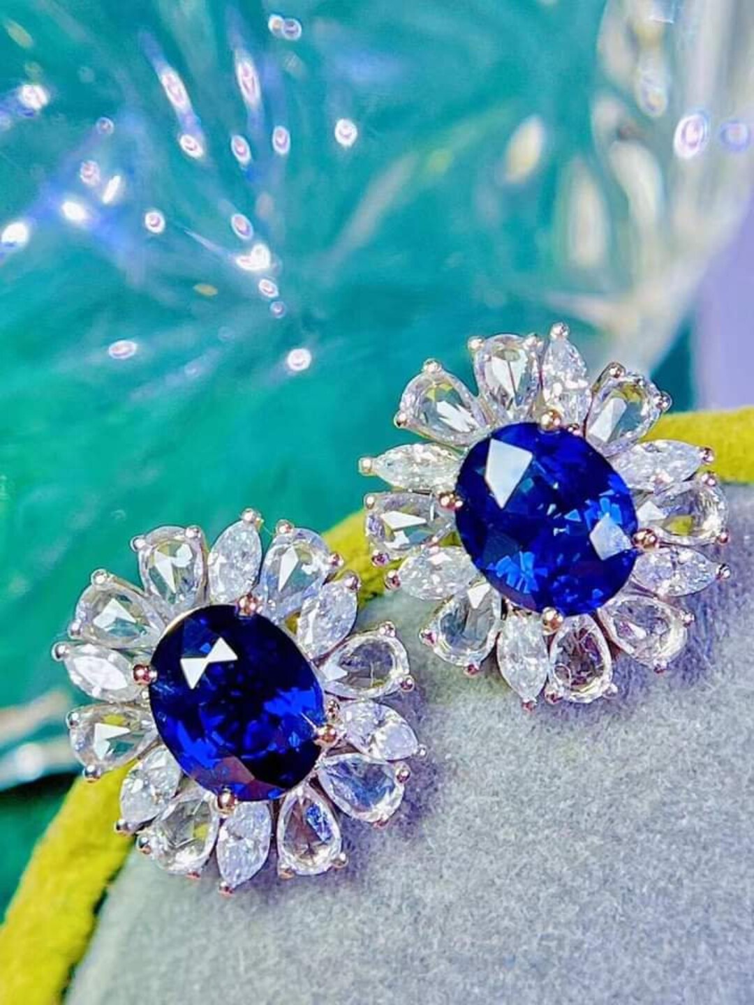 Synthetic Blue Sapphire Earrings Sapphire Stud Earrings 925 Etsy