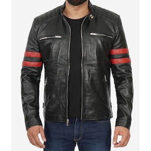 Black and red biker jacket 2025