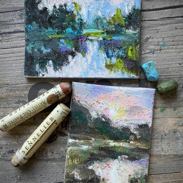 Mini oil paintings | original art | unique gift