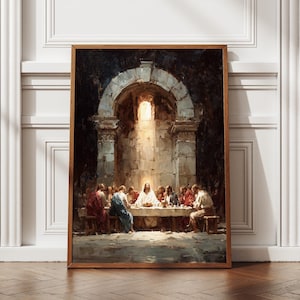 Last Supper Religious Wall Tapestry Italian Woven Wall Hanging