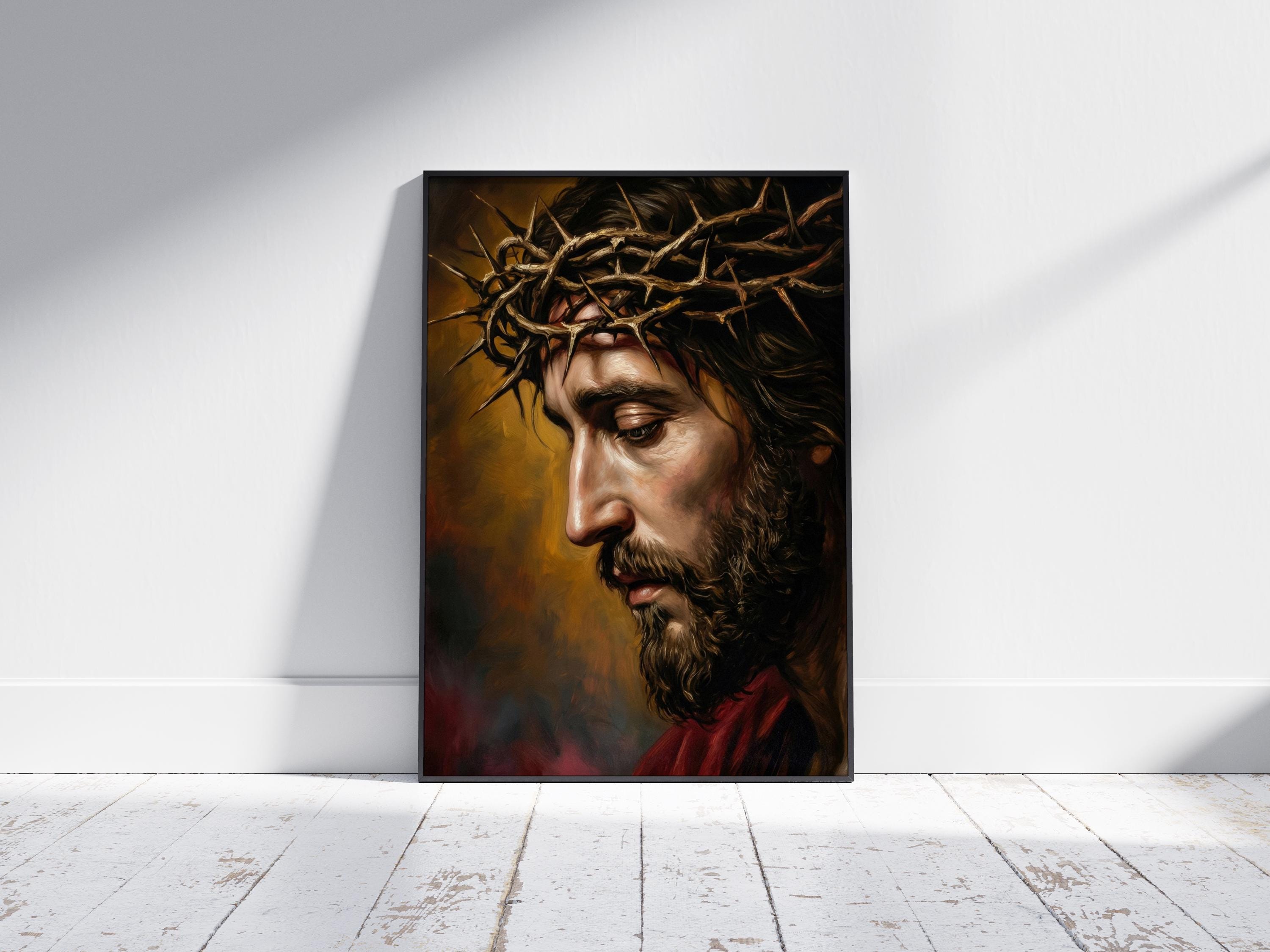 Jesus Crown of Thorns Digital Download, Printable Christian Wall Art ...
