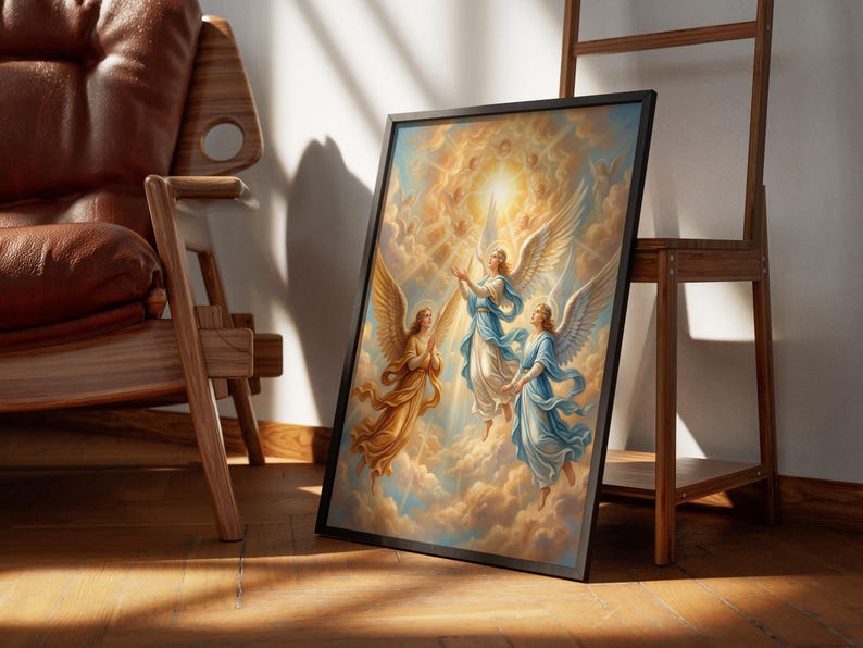 Ascending Angels Printable Art, Christian Memorial Gift for Mom ...