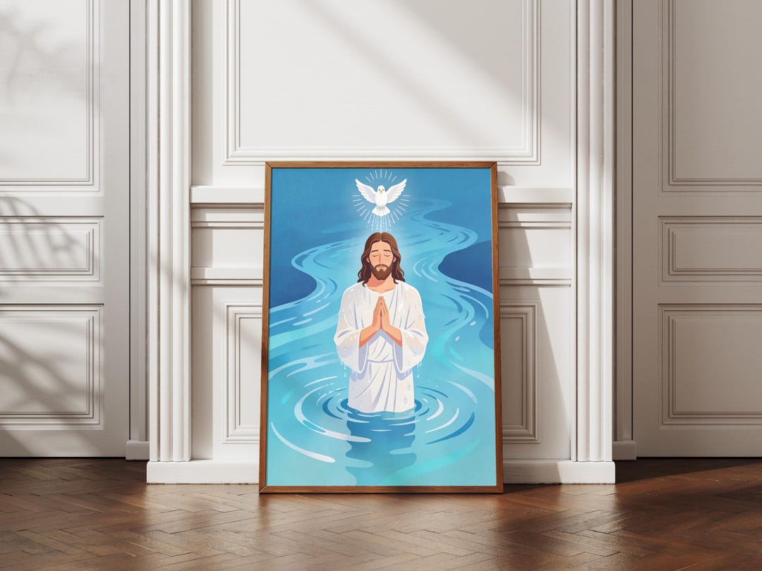 Spring Jesus Sign Spring Jesus Baptism Digital Art, Holy Spirit Dove Print, Christian ...