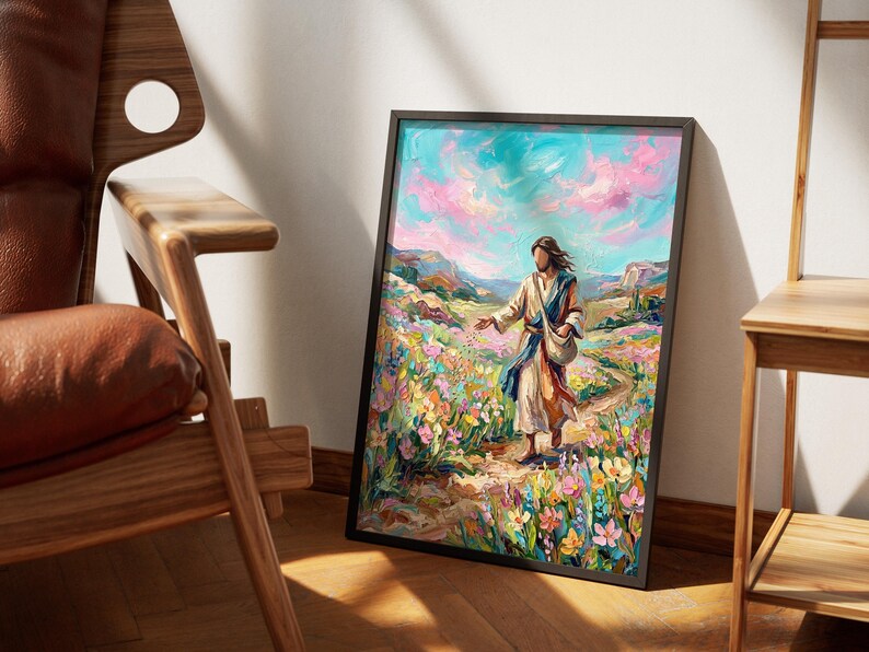 Parable of the Sower Wall Art, Jesus Sowing Seeds Digital Print ...