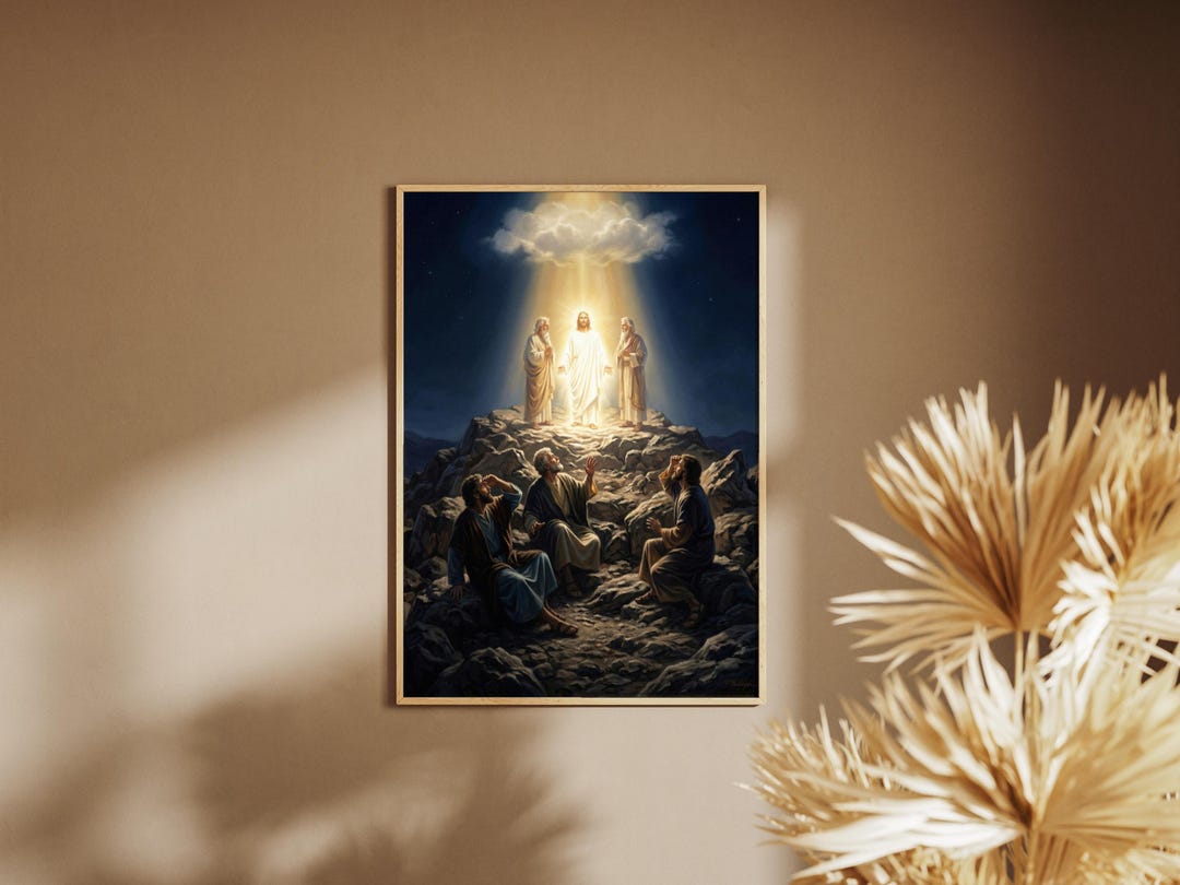 Transfiguration Poster Transfiguration of Jesus Wall Art, Mount Tabor Christian Digital Print ...