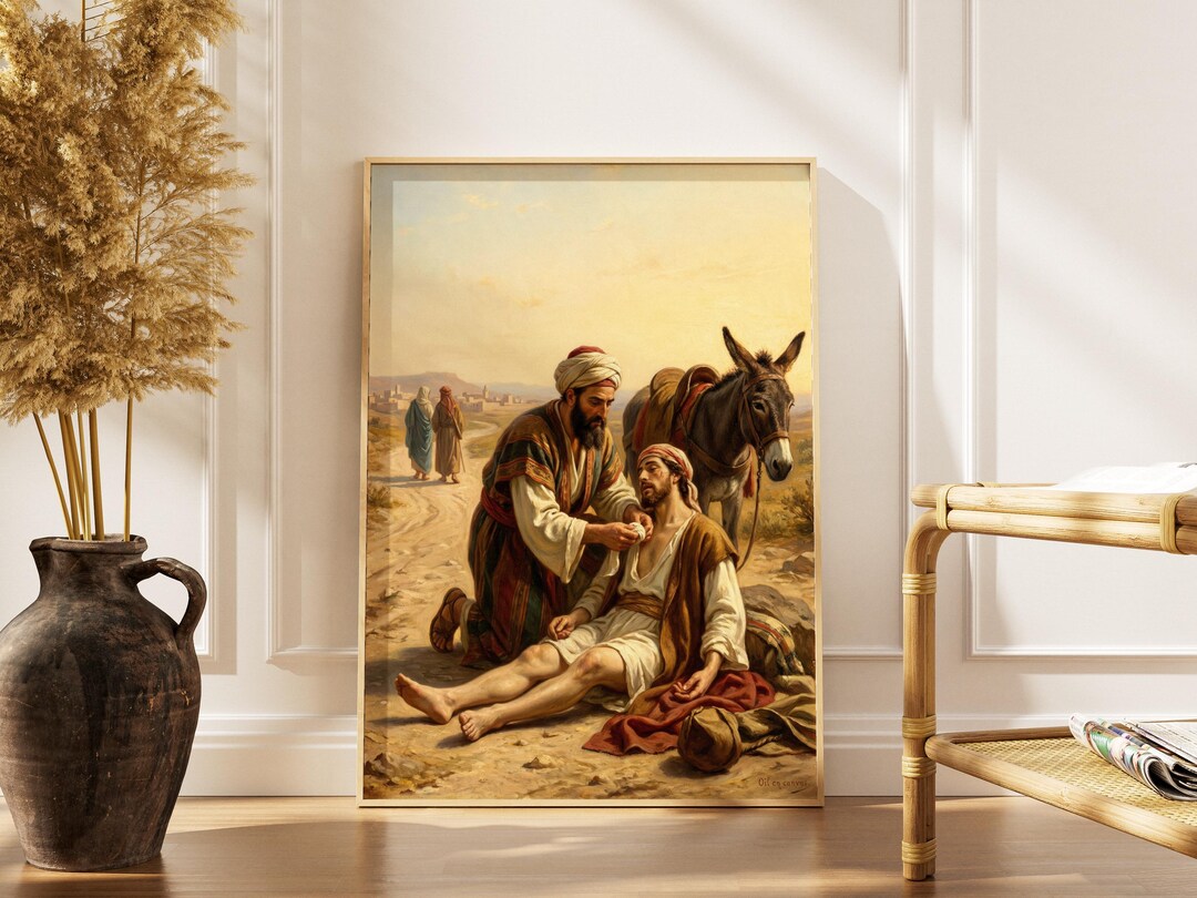 Good Samaritan Parable Digital Print Luke 10 Oil Painting Wall Art 