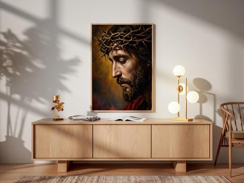 Jesus Crown of Thorns Digital Download, Printable Christian Wall Art ...