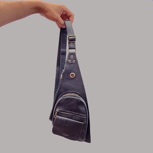 Genuine Leather Shoulder Bag - Customizable Handcrafted Vintage Backpack for Hiking and Daily Use Chest Bag