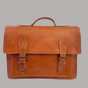 Bolso bandolera de cuero para hombre - Maletín, tableta iPad y bolso para computadora portátil de 17 pulgadas - Bolso de cuero para estudiante
