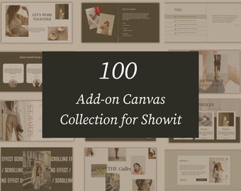 Showit Canvases Bundle for Designers | 100 Showit Website Template Add-Ons