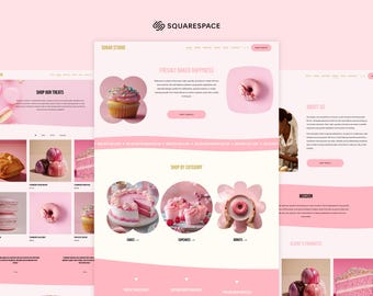 Pink Bakery Squarespace Template | Cake Artist Website