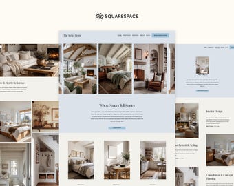 Interior Design Squarespace Template | Elegant Portfolio Website