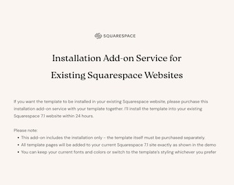 Squarespace Template Installation Add-On Service
