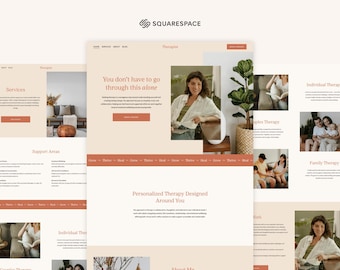 Therapist Squarespace Template | Holistic Wellness Professional Website