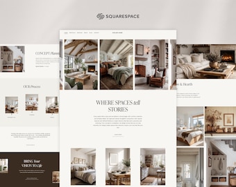 Interior Design Squarespace Template | Elegant Portfolio Website