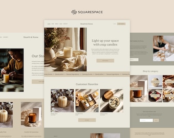 Candle Business Squarespace Template | Minimalistic Squarespace Store