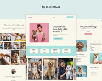 Grooming Salon Squarespace Template | Pet Care Professional Website