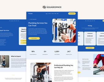 Plumber Squarespace Template | Home Service Professional Website