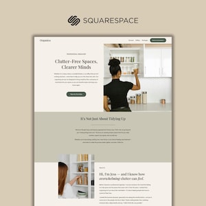 One Page Squarespace Website Template | Squarespace Template 7.1 for Professional Organizer