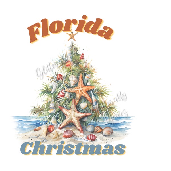 Coastal Christmas PNG,  Florida Beach Tree, Tropical Christmas, Tropical Christmas Tree, Florida Christmas image, Christmas at the Beach