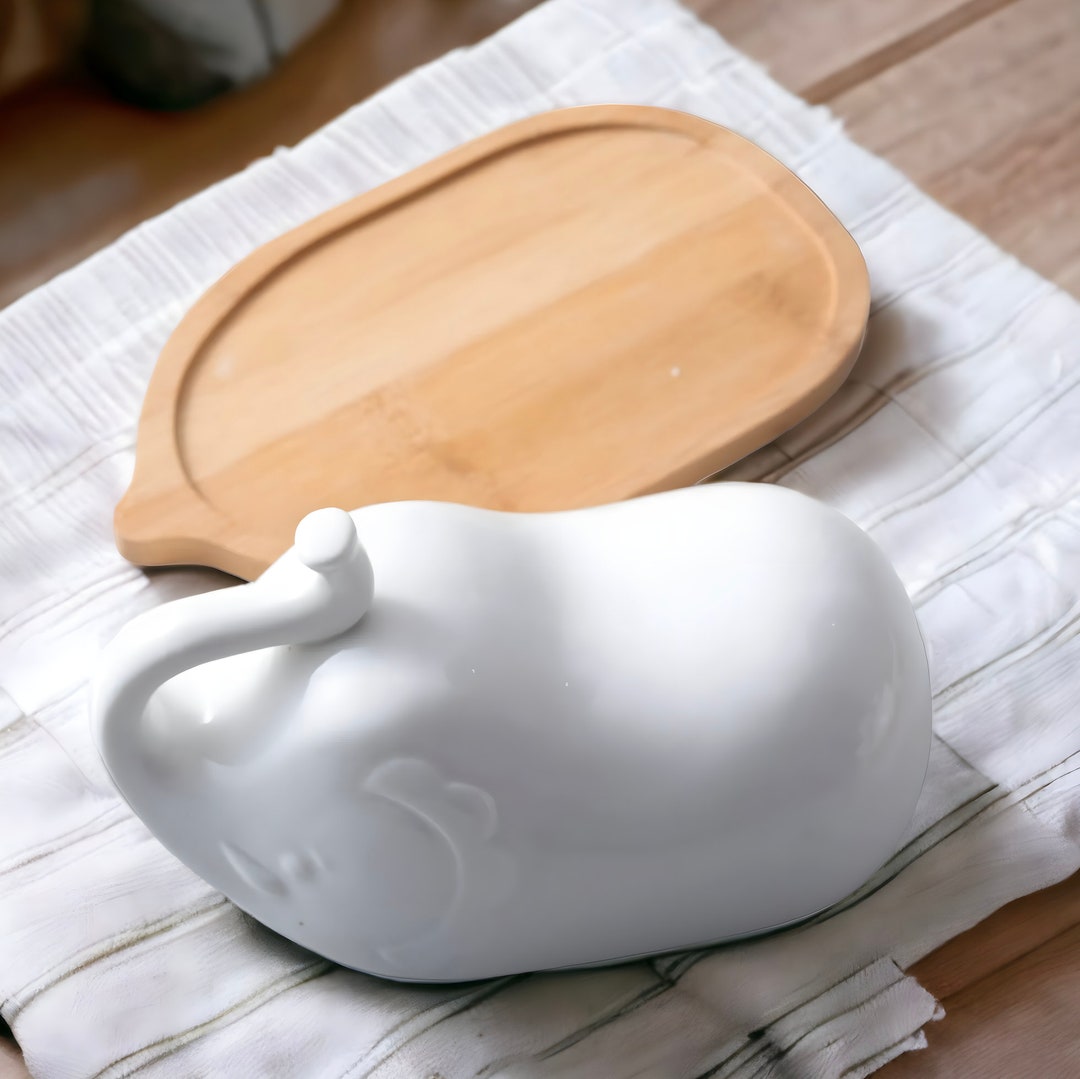 Ceramic Elephant Butter Dish Elephant Tableware Ceramic Etsy