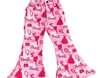 Pink and White Doll Faux Jeans