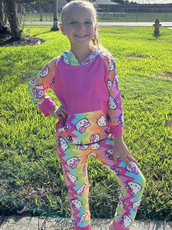 Rainbow Kawaii Cat Jogger Set