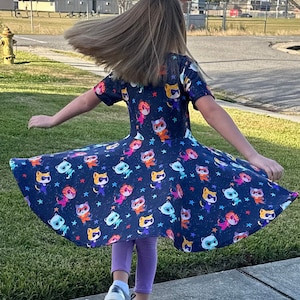Super Cats Blue Twirl Dress