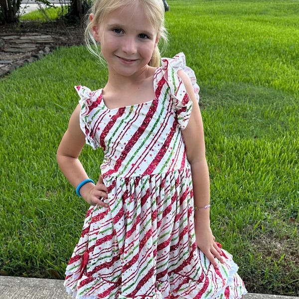 CANDY CANE WHITE EMBROIDERED COTTON DRESS main image 1