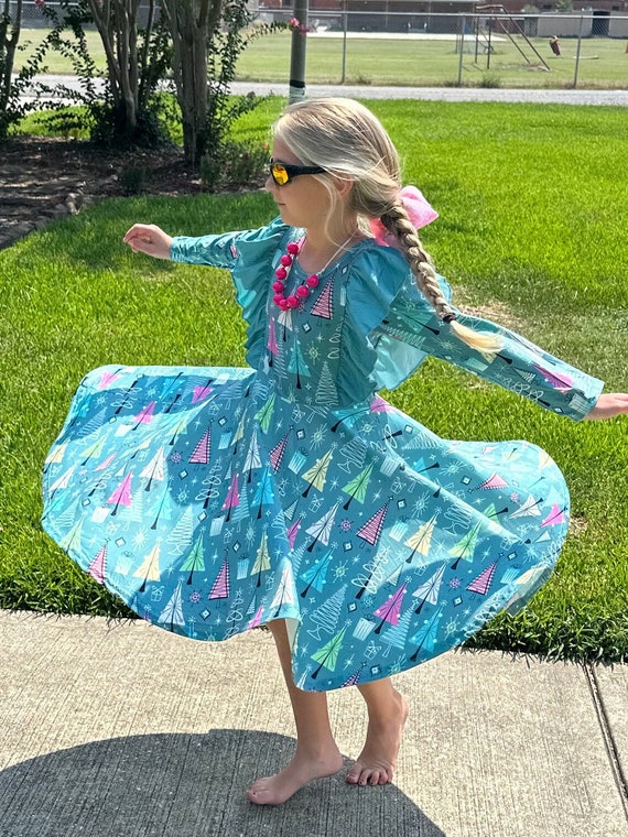 white christmas dresses Christmas Candy Cane Twirl Dress 5T main image 1