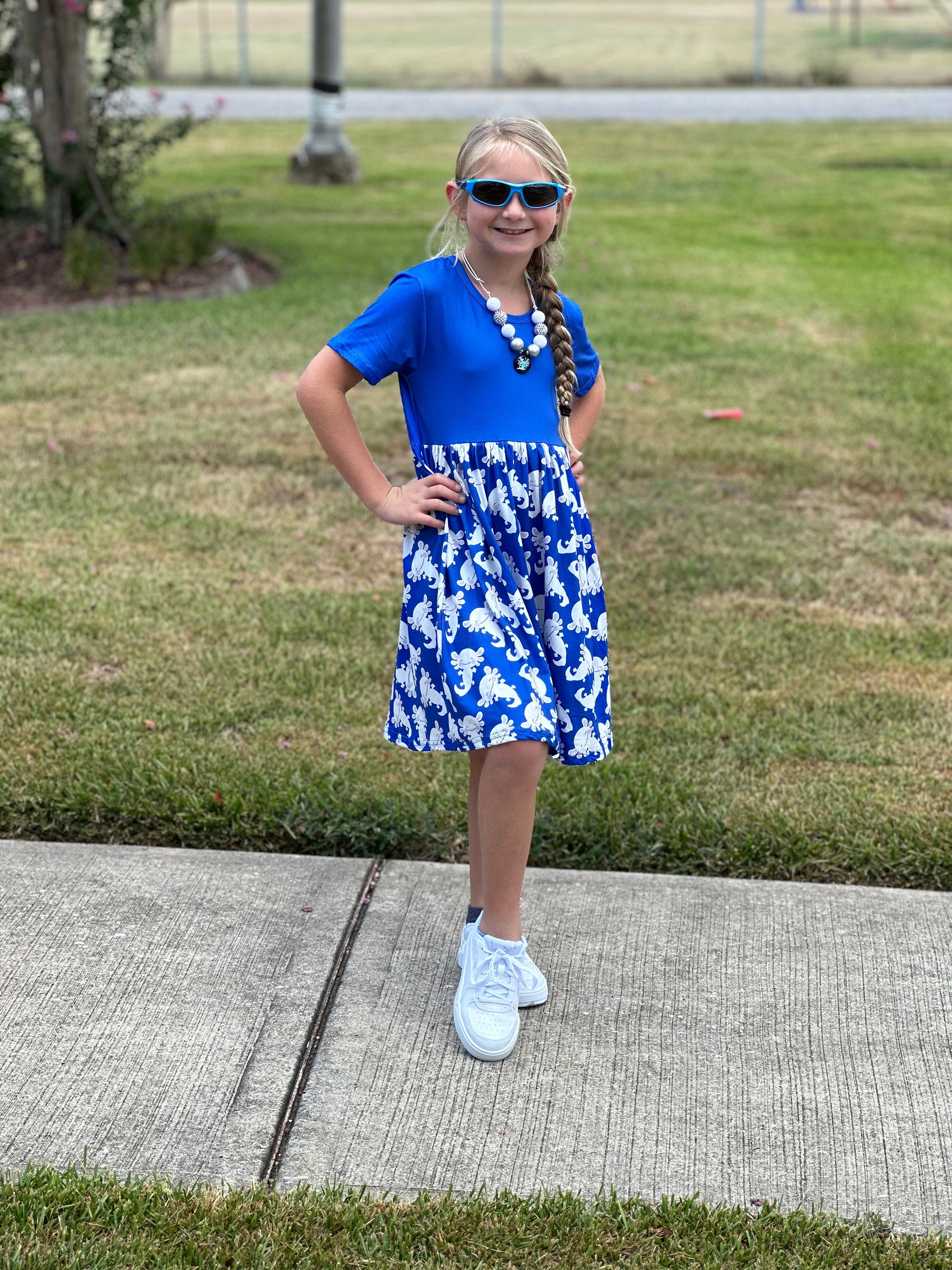 Bamboo Short Sleeve Twirl Dress in Axolotl Questions main image 1