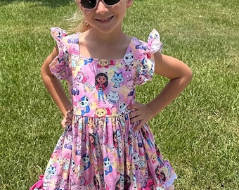 Pink Dollhouse Ruffle and Lace Twirl Dress