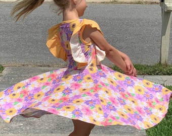 Yellow Floral Ruffle Tank